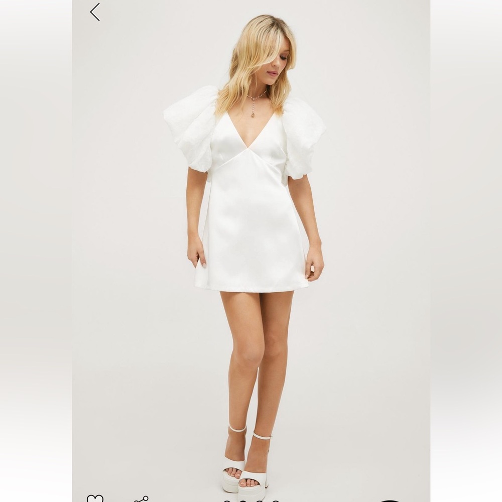 Nasty Gal Extreme Puff Sleeve Plunge Mini Dress
